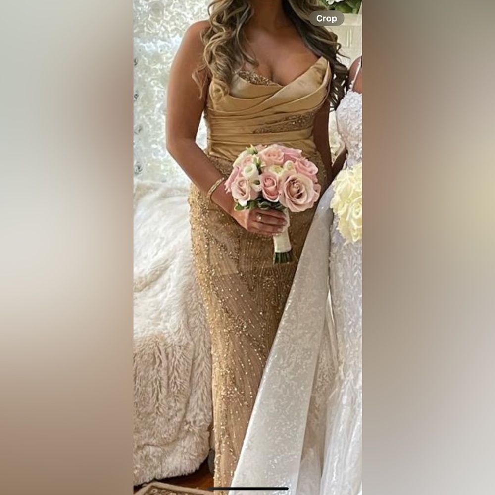 Custom Strapless Gold gown